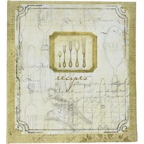 C.R. Gibson Rustic Silverware Recipe Book ، 8.32 '' W x 9.4 '' H x 1.75 '' D.