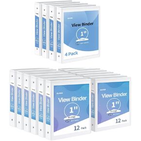 SUNEE 3 Ring Binder 1 Inch 16 Pack