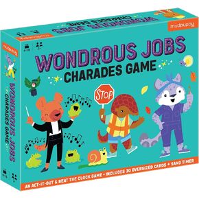 Mudpuppy Wondrous Jobs Game Game From ، تتميز بـ 30 بطاقة كبيرة الحجم ، وتطوير ممتع على لعبة Charades الكلاسيكية ، مثالية لاعب 2+ ، تتراوح أعمارهم بين 4 و 10 ، تعليمات وتوقيت الرمال
