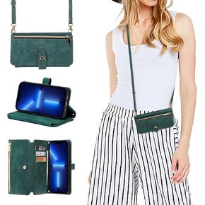 ZcDaye Case for iPhone 15 Pro Max ، iPhone 15 Pro Max Wallet Phone Case with Crossbody Phone Lanyard ، غطاء جلدي مميز لـ iPhone 15 Pro Max 6.7 Inch - Rose Gold in Kuwait