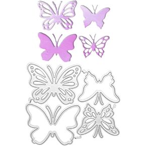4 Pcs Butterflies Metal Cutting Die Cuts, Butterfly Animal Cutting Dies Cut Stencils for Card Making DIY Scrapbooking Embossing Stencils Photo Album Paper Crafts Die Cuts Decor Scrapbooking