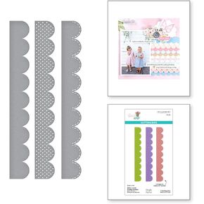 Spellbinders Stitch & Dots Scallop Borders Etched Dies, Metal