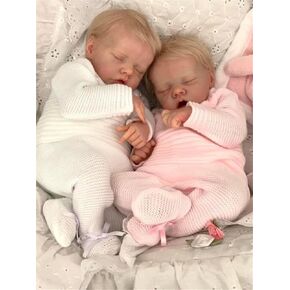Anano Real LifeLike Twins Boy and Girl ، 18 بوصة تولد من جديد دمى الطفل الكامل واقعية الولادة دمى الأطفال سيليكون الأطفال التشريحيات الصحيح دمية قابلة للغسل كلها جسم الفينيل