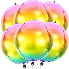 Katchon ، Balloons Rainbow احباط - 22 بوصة ، حزمة 6 | 4D التدرج بالونات قوس قزح | البالونات صبغة التعادل لديكور حفلة عيد ميلاد | قوس قزح البالونات يونيكورن | بالونات قوس قزح مايلار ، بالونات قزحية