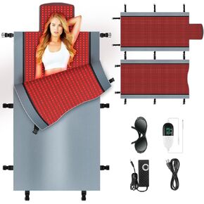 Red Light Therapy for Body - Full Body Red Light Therapy Mat, 71.0x33.31in, 2570Pcs 660nm & 850nm Lamp Beads, Designed for Full-Body Red Light Therapy for a More Complete Comfort Experience (Gray)