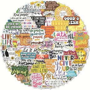 200 PCS Motivational Stickers, Positive Quote Water Bottle Stickers, Waterproof Vinyl for Laptop Journal Scrapbook, Teens Adults Kids