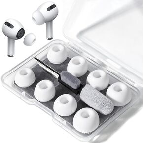4-Pair Replacement Ear Tips for AirPods Pro & AirPods Pro 2nd Generation with Noise Reduction Hole,Fit in The Charging Case,Anti Slip Soft Ear Tips Compatible Airpods Pro/Pro 2 (White)