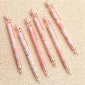 1 PC PINK قلم رصاص ميكانيكي 0.5 مم قلم رصاص أقلص رصاص أوتوماتيكية.