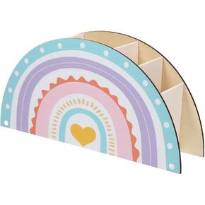Boho Rainbow قلم رصاص القلم حامل القلم الخشبية منظم سطح المكتب حاوية القلم لمكياج فرش تلوين مدرسة الطالب الهدايا اللوازم اللوازم