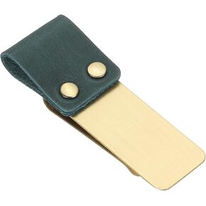 حلقة Patikil Pen Loop for Notebook ، مقطع كتاب نحاسي مع حامل قلم جلدي لمخطط المجلات المجلات ، الأزرق