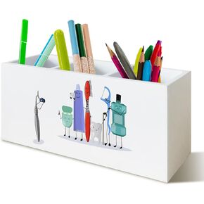 Dentist Pen Holder for Desk, Dentist Gifts, Funny Gifts for Coworkers Women Men Wooden Pen Pencil Holder Organizer for Office Desk Accessories