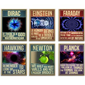 Famous Scientists Motivational Wall Art for Classroom Must Have Decor,Celebrity Inspirational Posters & Prints for School Office Classroom Bulletin Board Playroom Decor