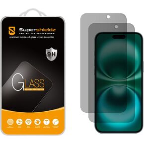 Supershieldz (2 Pack) (Privacy) Anti Spy Screen Protector Designed for iPhone 15 (6.1 inch), Tempered Glass, Anti Scratch, Bubble Free