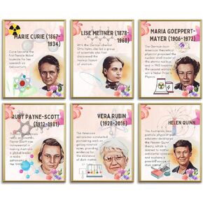 Famous Scientists Motivational Wall Art for Classroom Must Have Decor,Celebrity Inspirational Posters & Prints for School Office Classroom Bulletin Board Playroom Decor