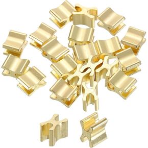 uxcell 20Pcs Zipper Slider Retainers, #5 Top Stopper Closed-end Zipper Slider for Coats Jacket Bags DIY Sewing Replacement, Light Gold