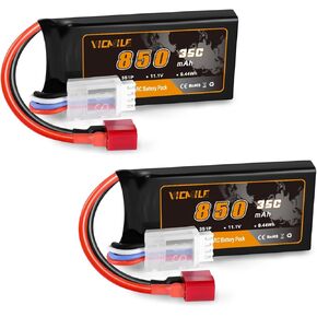 11.1V Lipo Battery Super Thin 3S 850mAh RC بطارية RC مع PLUCT T-Style Plug 35C شحوم عالية معدل التصريف مناسبة ل DEERC Wltoys HBX MOSE 1/10 1/16 1/18 1/24 مقياس RC TRUCK CAR