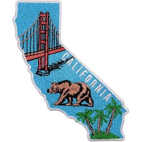 Proud California Patch - 4 بوصات ، حديد غولدن ستايت كاليفورنيا على التصحيح - تصحيحات الولاية المطرزة على الحديد/الخياطة على السترات