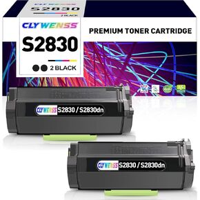 S2830 استبدال خرطوشة الحبر الأسود لـ Dell S2830DN S2830 Toner | العمل في طابعة Dell S2830DN S2830 DN S2830 (العائد العالي-8،500 صفحة) ، 2-Pack ، DEL-2830-2BK