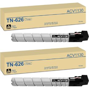 TN626K TN328K TN628K ACV1130 High Yield Toner Cartridge Replacement for Konica Minolta TN626 TN328 TN628 Black Toner Cartridge for bizhub C250i C300i C450i C550i C650i Printer (ACV1130, 2-Pack)