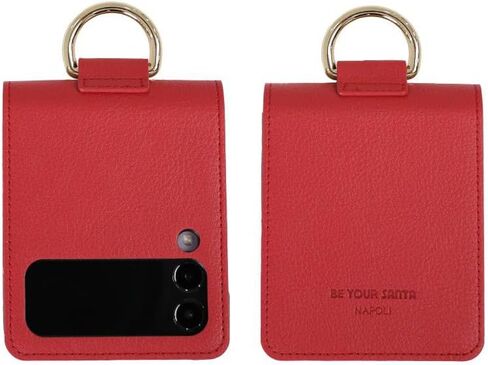 [BeYourSanta] Samsung Galaxy Z Flip 4 Venezia & Napoli Wallet Case with Card Holder, Camera Cover, and Hinge Protection - Italian Artificial Leather | (Black, Galaxy Z Flip 4 Venezia) in Saudi Arabia
