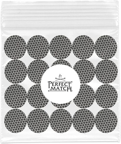 .75" Circle Match Striker Stickers 12 Pieces | Honeycomb Black Striker Paper With Adhesive Pre-Cut Decorative Circles | Easy Lighting | Available in Other Patterns in Saudi Arabia