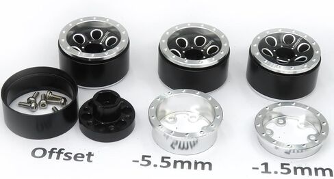 HOBBYSOUL 61 x 22.4mm 1.0 wheels tires set, Soft Sticky 1.0 Tires Tyres & Adjustable Offset 1.0 Beadlock wheels Rims For RC Crawler 1/24 SCX24 1/18 TRX4M in Saudi Arabia