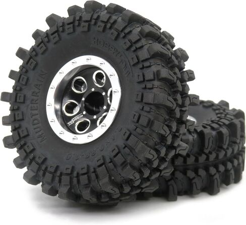 HOBBYSOUL 61 x 22.4mm 1.0 wheels tires set, Soft Sticky 1.0 Tires Tyres & Adjustable Offset 1.0 Beadlock wheels Rims For RC Crawler 1/24 SCX24 1/18 TRX4M in Saudi Arabia