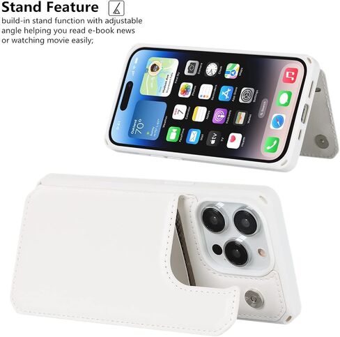 iCoverCase Compatible with iPhone 14 Pro Max Wallet Phone Case with Card Holder for Women, RFID Blocking Embossed PU Leather Wrist Strap Case 6.7 Inch (Heart Dark Purple) in Kuwait