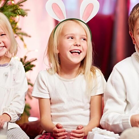 EXCEART Mini Bunny Ears Rabbit Ear Headwear 20pcs DIY Crafts for Hair Clips Headband Hair Ties Scrapbooking DIY Craft Christmas Party Supplies in Kuwait