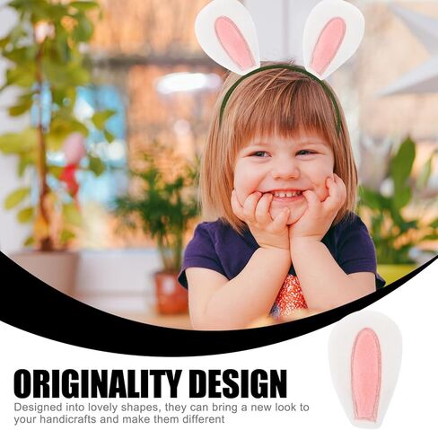 EXCEART Mini Bunny Ears Rabbit Ear Headwear 20pcs DIY Crafts for Hair Clips Headband Hair Ties Scrapbooking DIY Craft Christmas Party Supplies in Kuwait
