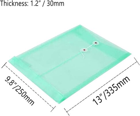 10 حزمة غلاف سلسلة بلاستيكية بلاستيكية بلاستيكية بلاستيكية بلاستيكية بلاستيكي مع مظاريف الحرف/ الحجم A4 لنا مع إغلاق سلسلة SNAP ، فتحة أعلى 1.2 بوصة (أخضر) (أخضر) in Kuwait