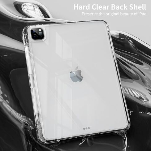 kenke Hybrid Case for iPad Pro 11 Inch 4th/3rd/2nd Generation (2022/2021/2020) with Pencil Holder, 2 in 1 Detachable Cover with Clear Transparent Back Shell, Auto Sleep/Wake, Gray in Saudi Arabia