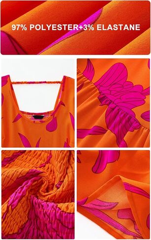 PRETTYGARDEN Womens Dresses 2024 Puff Sleeve Floral Casual Summer Dresses Smocked Backless Beach Flowy Tiered Maxi Dress in Kuwait