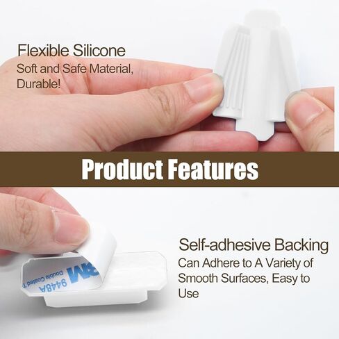 5 Pack Self-Adhesive Pen Holder Clips - Silicone Desk Pencil Holder - Clipboard Attachment Desk Organizers for School Classroom Office - White in Saudi Arabia