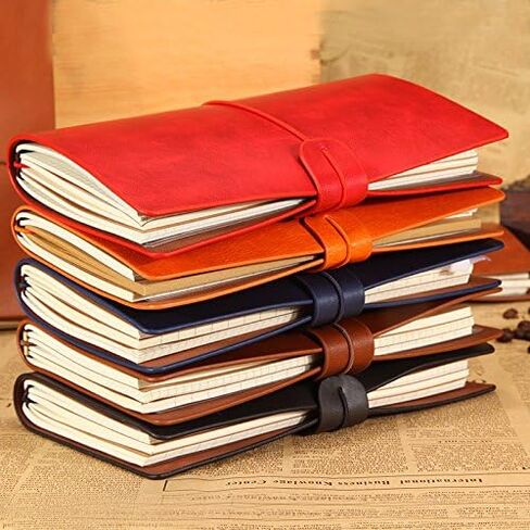Travel Notebook,Classic Leather Cover Travel Journal Personalized Journal Diary Refillable Notepad for Writing Gifts Travelers Professionals (red) in Saudi Arabia