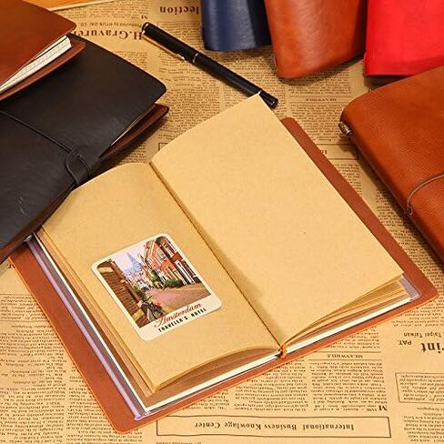 Travel Notebook,Classic Leather Cover Travel Journal Personalized Journal Diary Refillable Notepad for Writing Gifts Travelers Professionals (red) in Saudi Arabia
