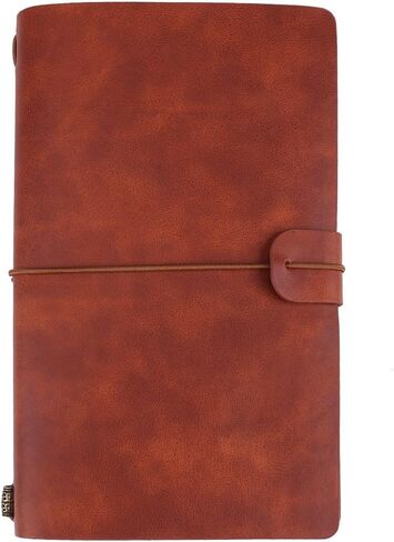 Travel Notebook,Classic Leather Cover Travel Journal Personalized Journal Diary Refillable Notepad for Writing Gifts Travelers Professionals (red) in Saudi Arabia