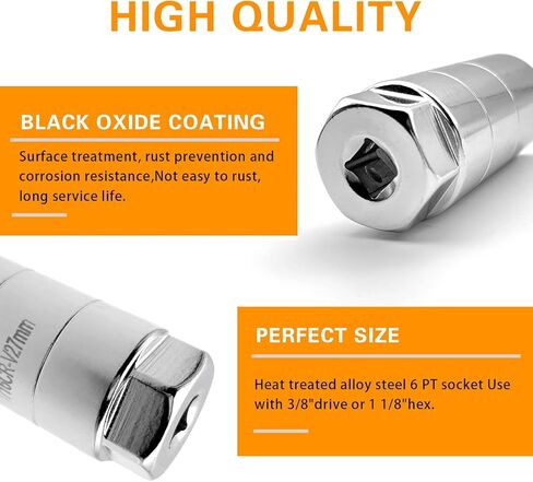 gunhunt 1 قطعة مقبس مفتاح مستشعر ضغط زيت السيارة، وحدة إرسال ضغط الزيت 3 بوصة تناسب مفاتيح 1 بوصة و1 1/16 بوصة، مقبس إرسال ضغط الزيت بتصميم عميق للسائق 3/8 بوصة، عالمي لملحقات السيارة (أسود) in Kuwait