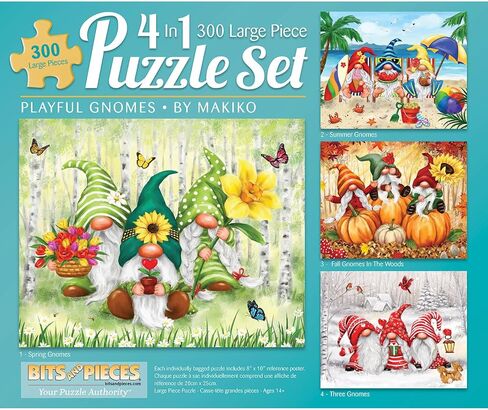 أجزاء وقطع-4-في 1-أحذية 1000 قطعة بقطات الألغاز للبالغين-مجموعة ألغاز gnomes'jigsaw المرحة من Makiko ، مكتمل حجم اللغز: 20 "× 27" in Saudi Arabia
