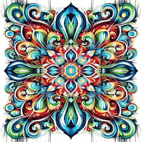 ColourMost's Original Paint by Numbers Kits-Serenity Mandalas-Mountain #01 (Round, Diameter 40cm/16) Includes Paints, Canvas, and Brushes (Unframed Canvas) in Saudi Arabia