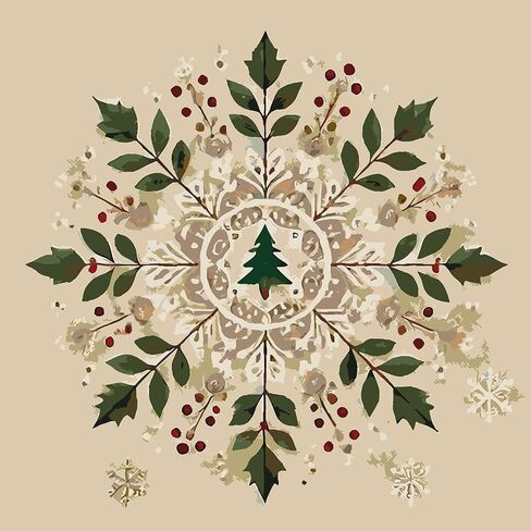 ColourMost's Original Paint by Numbers Kits-Serenity Mandalas-Mountain #01 (Round, Diameter 40cm/16) Includes Paints, Canvas, and Brushes (Unframed Canvas) in Saudi Arabia