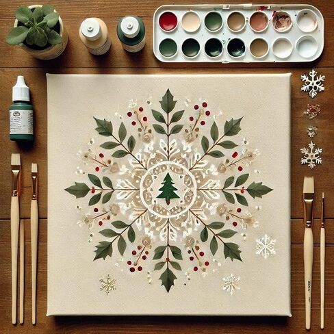 ColourMost's Original Paint by Numbers Kits-Serenity Mandalas-Mountain #01 (Round, Diameter 40cm/16) Includes Paints, Canvas, and Brushes (Unframed Canvas) in Saudi Arabia