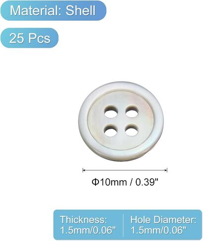 UXCELL 25 PCS أزرار قذيفة طبيعية ، 4 ثقب 12.5 مم أزرار أم لؤلؤة لشراء القميص معاطف الدعاوى جينز جينز تكرار خياطة DIY الزخرفة ، الأسود/الفضة in Kuwait