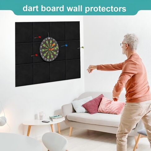 Large Cork Board for Walls – 47"x35" Bulletin Board, 12-Pack Black Felt Wall Tiles with Strong Adhesive for Office Pin Board Ideal for Home, Office, and Dartboard Wall Protection in Saudi Arabia