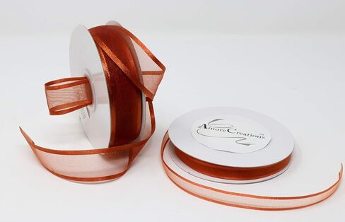AmoreCreations 3/8 Inch x 25yds Organza Ribbon with Satin Trim for Wedding Baby Shower Gifts DIY Bows Craft Dancer Wands and More - Colors Guaranteed by AmoreCreations (Red, 3/8 Inches x 25yds) in Saudi Arabia