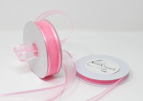 AmoreCreations 3/8 Inch x 25yds Organza Ribbon with Satin Trim for Wedding Baby Shower Gifts DIY Bows Craft Dancer Wands and More - Colors Guaranteed by AmoreCreations (Red, 3/8 Inches x 25yds) in Saudi Arabia