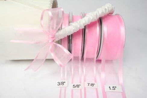 AmoreCreations 3/8 Inch x 25yds Organza Ribbon with Satin Trim for Wedding Baby Shower Gifts DIY Bows Craft Dancer Wands and More - Colors Guaranteed by AmoreCreations (Red, 3/8 Inches x 25yds) in Saudi Arabia