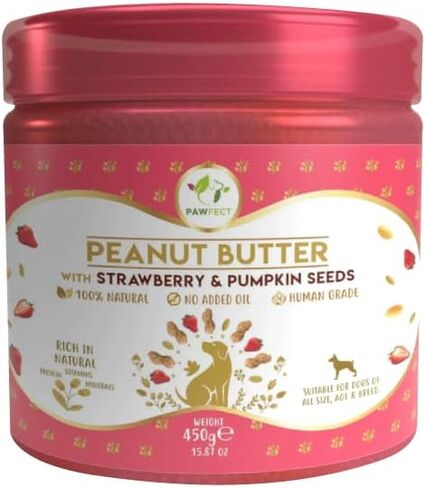 Peanut Butter for Dogs - 100% Natural | Supports Healthy Digestion | Food Toppers for Dogs | No Added Salt/Oil/Sugar | Perfect for Training & Rewards (9.70oz) (15.8oz, Blueberry) in Saudi Arabia