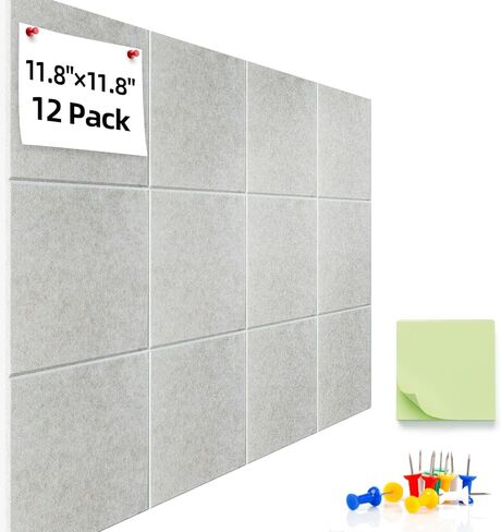 لوحة كبيرة من الفلين للجدران-47 "× 35" لوحة نشرة ، و 12 عبوة بلاط الجدران الأسود مع لاصق قوي للوحة دبوس المكتب مثالية للمنزل ، والمكتب ، وحماية جدار السهام in Kuwait