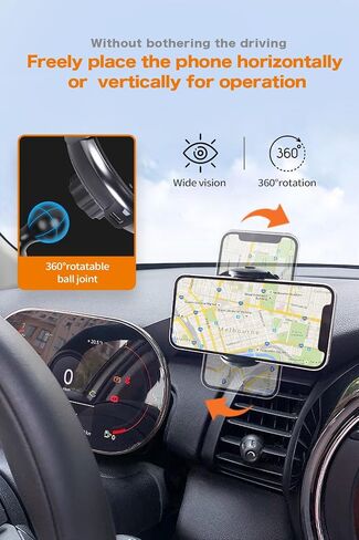 Persevere BMW Mini Cooper Car Phone Holder for F65, F66, J01, J05, F01 Models, Rotated 360°, Freely Adjustable Angle, Solid Clip Portable Holder, for Round Center Control Display (Manual Left Side) in Saudi Arabia